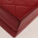 CHANEL Matelasse Chain Shoulder Bag Leather Red Gold CC Auth 152456V-19