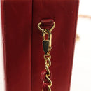 CHANEL Matelasse Chain Shoulder Bag Leather Red Gold CC Auth 152456V-9
