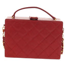 CHANEL Matelasse Chain Shoulder Bag Leather Red Gold CC Auth 152456V-13