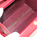 CHANEL Matelasse Chain Shoulder Bag Leather Red Gold CC Auth 152456V-10