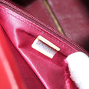 CHANEL Matelasse Chain Shoulder Bag Leather Red Gold CC Auth 152456V-11