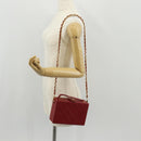 CHANEL Matelasse Chain Shoulder Bag Leather Red Gold CC Auth 152456V-28