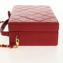 CHANEL Matelasse Chain Shoulder Bag Leather Red Gold CC Auth 152456V-3
