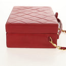 CHANEL Matelasse Chain Shoulder Bag Leather Red Gold CC Auth 152456V-4