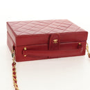 CHANEL Matelasse Chain Shoulder Bag Leather Red Gold CC Auth 152456V-6
