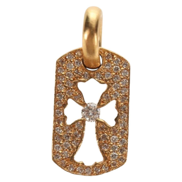 Chrome Hearts Tiny Cutout Cross Charm 22K Gold Auth 152458SM
