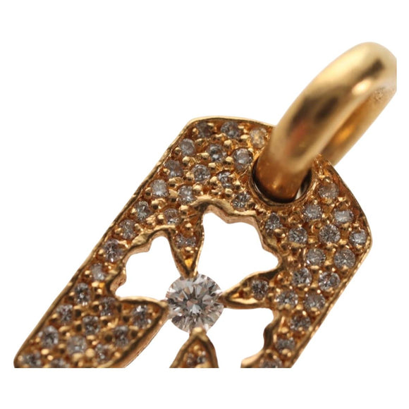 Chrome Hearts Tiny Cutout Cross Charm 22K Gold Auth 152458SM