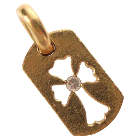 Chrome Hearts Tiny Cutout Cross Charm 22K Gold Auth 152458SM