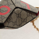 GUCCI GG Supreme Chain Shoulder Bag PVC Beige Gold 678131 Auth 152468AM-20