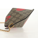 GUCCI GG Supreme Chain Shoulder Bag PVC Beige Gold 678131 Auth 152468AM-3