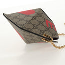 GUCCI GG Supreme Chain Shoulder Bag PVC Beige Gold 678131 Auth 152468AM-4