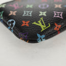 LOUIS VUITTON Multicolor Pochette Cles NM Coin Purse Black M60279 Auth 152469SM-15