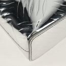 PRADA Hand Bag Metallic leather Silver Auth 152470M-9