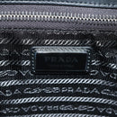 PRADA Hand Bag Metallic leather Silver Auth 152470M-18