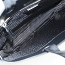 PRADA Hand Bag Metallic leather Silver Auth 152470M-11