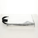 PRADA Hand Bag Metallic leather Silver Auth 152470M-3