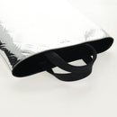 PRADA Hand Bag Metallic leather Silver Auth 152470M-6