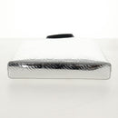 PRADA Hand Bag Metallic leather Silver Auth 152470M-5