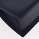 GIVENCHY Hand Bag Leather 2way Navy Gold Auth 152500-17