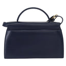 GIVENCHY Hand Bag Leather 2way Navy Gold Auth 152500-2