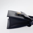 GIVENCHY Hand Bag Leather 2way Navy Gold Auth 152500-3