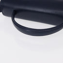 GIVENCHY Hand Bag Leather 2way Navy Gold Auth 152500-7