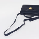 GIVENCHY Hand Bag Leather 2way Navy Gold Auth 152500-8