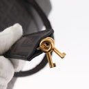 FENDI Zucchino Canvas Boston Bag PVC Dark Brown Gold Auth 152507-10
