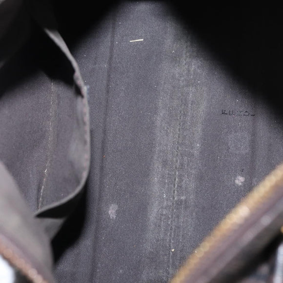 FENDI Zucchino Canvas Boston Bag PVC Dark Brown Gold Auth 152507