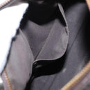 FENDI Zucchino Canvas Boston Bag PVC Dark Brown Gold Auth 152507-21