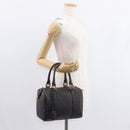 FENDI Zucchino Canvas Boston Bag PVC Dark Brown Gold Auth 152507-22