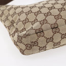 GUCCI GG Canvas Shoulder Bag Brown Silver 019 0433 Auth 152559-14