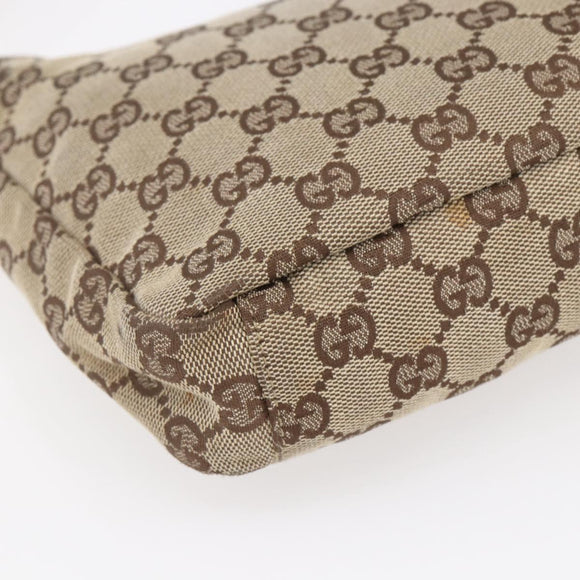 GUCCI GG Canvas Shoulder Bag Brown Silver 019 0433 Auth 152559