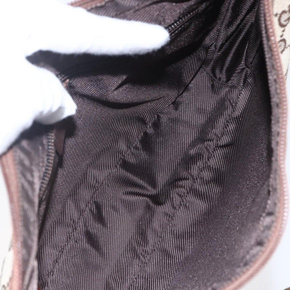 GUCCI GG Canvas Shoulder Bag Brown Silver 019 0433 Auth 152559