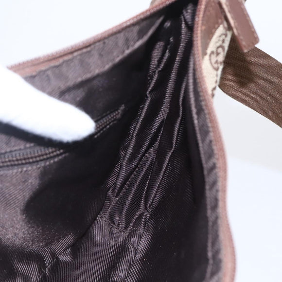 GUCCI GG Canvas Shoulder Bag Brown Silver 019 0433 Auth 152559