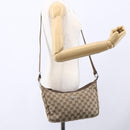 GUCCI GG Canvas Shoulder Bag Brown Silver 019 0433 Auth 152559-23