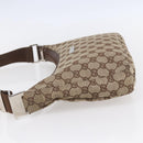 GUCCI GG Canvas Shoulder Bag Brown Silver 019 0433 Auth 152559-3