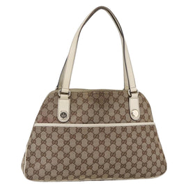 GUCCI GG Canvas Tote Bag Beige Gold 163288 Auth 152561