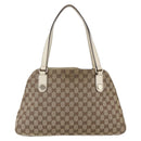 GUCCI GG Canvas Tote Bag Beige Gold 163288 Auth 152561-2