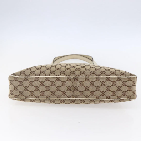 GUCCI GG Canvas Tote Bag Beige Gold 163288 Auth 152561