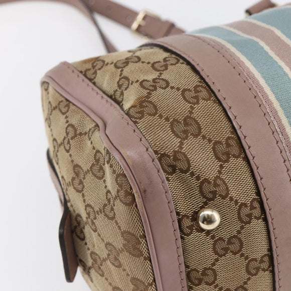 GUCCI GG Canvas Sherry Line Hand Bag 2way Beige Gold 269876 Auth 152562