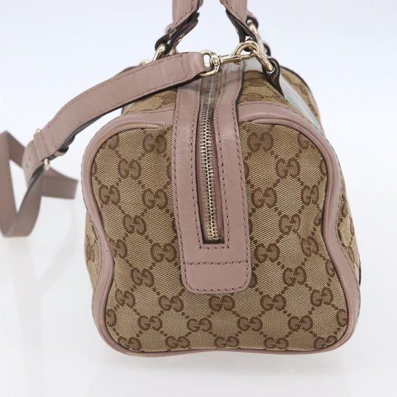 GUCCI GG Canvas Sherry Line Hand Bag 2way Beige Gold 269876 Auth 152562
