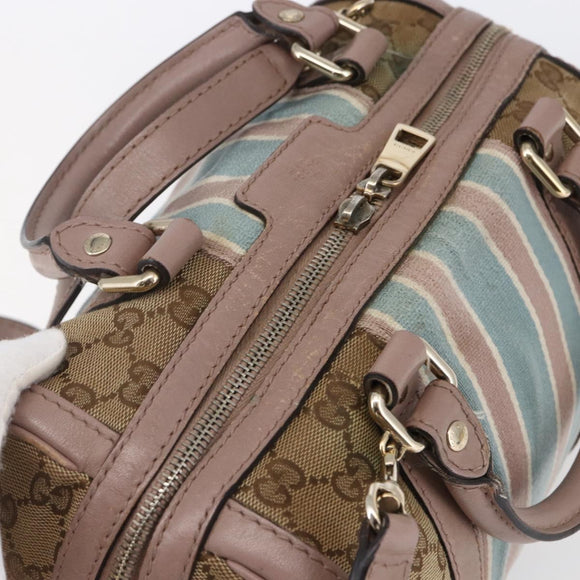 GUCCI GG Canvas Sherry Line Hand Bag 2way Beige Gold 269876 Auth 152562