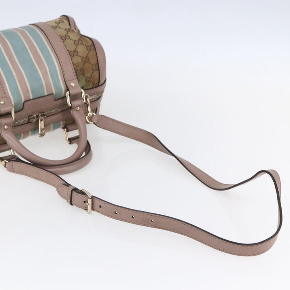 GUCCI GG Canvas Sherry Line Hand Bag 2way Beige Gold 269876 Auth 152562