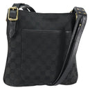 GUCCI GG Canvas Shoulder Bag Black Gold 115514 Auth 152563-1