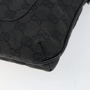 GUCCI GG Canvas Shoulder Bag Black Gold 115514 Auth 152563-8