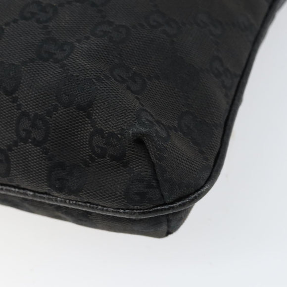 GUCCI GG Canvas Shoulder Bag Black Gold 115514 Auth 152563