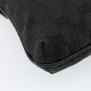 GUCCI GG Canvas Shoulder Bag Black Gold 115514 Auth 152563-17
