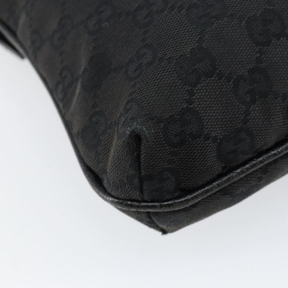 GUCCI GG Canvas Shoulder Bag Black Gold 115514 Auth 152563