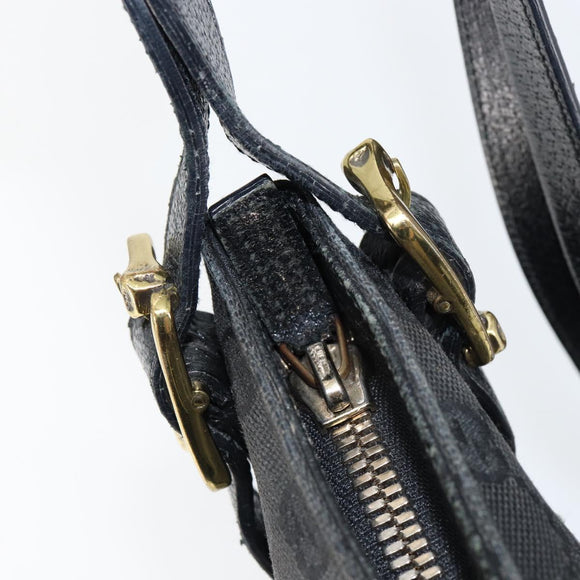 GUCCI GG Canvas Shoulder Bag Black Gold 115514 Auth 152563